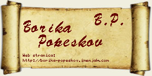 Borika Popeskov vizit kartica